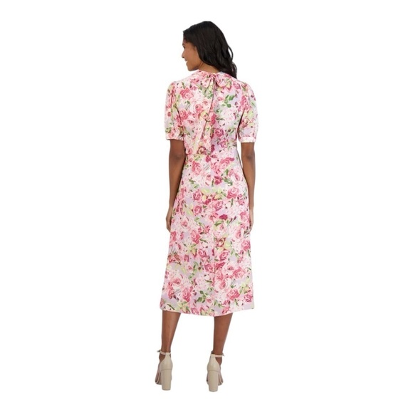 Julia Jordan Floral Tie Back Neck Midi Dress in Lavender Multi Size 6 NWT - Picture 5 of 7